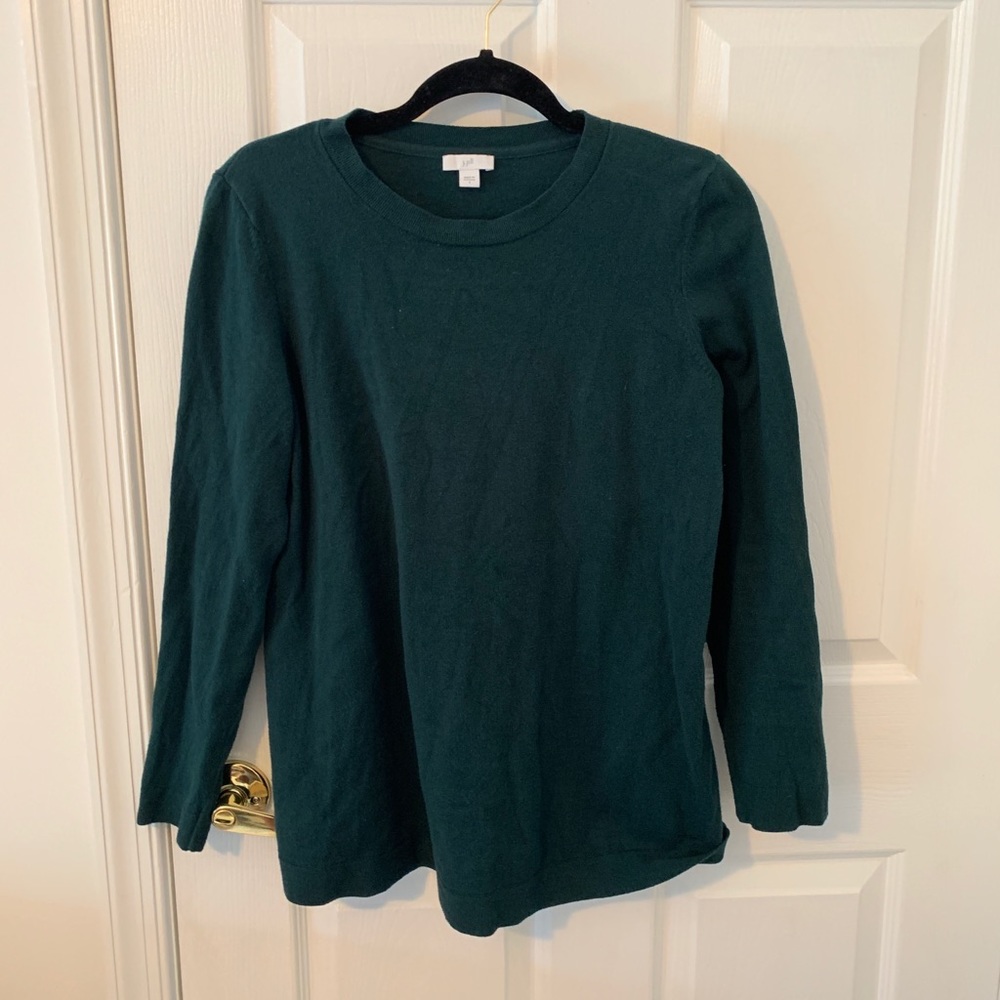 J.Jill blue/green long sleeve crew neck sweater